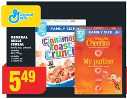 No Frills GENERAL MILLS CEREAL, 475-778 g offer
