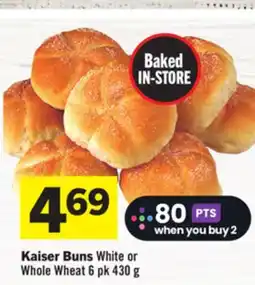 Foodland Kaiser Buns White or Whole Wheat 6 pk 430 g offer