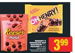 No Frills HERSHEY'S CHOCOLATE BAR MULTIPACK, 4's or POUCHES, 160-230 g offer