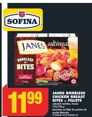 No Frills JANES BONELESS CHICKEN BREAST BITES or FILLETS, 710/720 g offer