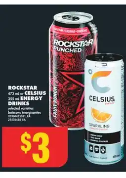 No Frills ROCKSTAR, 473 mL or CELSIUS, 355 mL ENERGY DRINKS offer