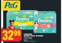 No Frills PAMPERS ECONO PACK DIAPERS, size N-8, 58-180's offer