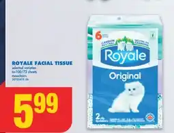 No Frills ROYALE FACIAL TISSUE, 6x100/72 sheets offer