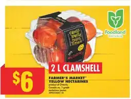 No Frills FARMER'S MARKET YELLOW NECTARINES, 2 L CLAMSHELL offer