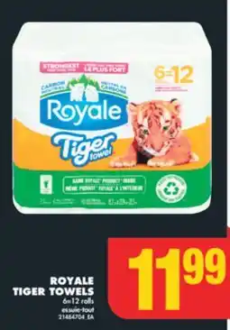 No Frills ROYALE TIGER TOWELS, 6=12 rolls offer