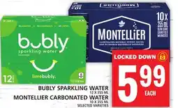 Food Basics BUBLY SPARKLING WATER OR MONTELLIER CARBONATED WATER offer