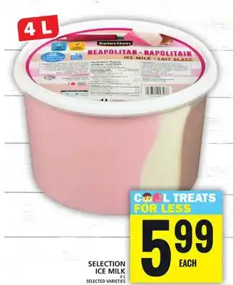 Food Basics SELECTION ICE MILK offer