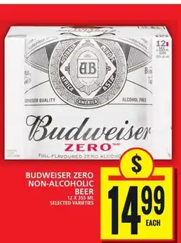 Food Basics BUDWEISER ZERO NON-ALCOHOLIC BEER offer