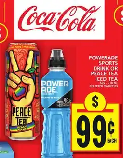 Food Basics POWERADE SPORTS DRINK OR PEACE TEA ICED TEA offer