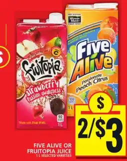 Food Basics FIVE ALIVE OR FRUITOPIA JUICE offer