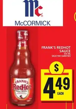 Food Basics FRANK'S REDHOT SAUCE offer