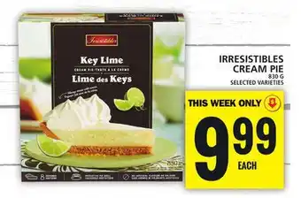 Food Basics IRRESISTIBLES CREAM PIE offer