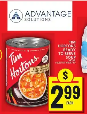 Food Basics TIM  HORTONS READY TO SERVE SOUP offer