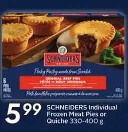 Sobeys SCHNEIDERS Individual Frozen Meat Pies or Quiche offer