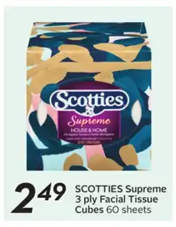 Sobeys SCOTTIES Supreme 3 ply Facial Tissue Cubes offer