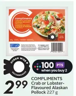 Sobeys COMPLIMENTS Crab or Lobster-Flavoured Alaskan Pollock offer
