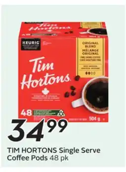 Sobeys TIM HORTONS Single Serve Coffee Pods offer