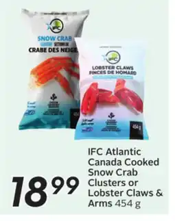 Sobeys IFC Atlantic Canada Cooked Snow Crab Clusters or Lobster Claws & Arms offer