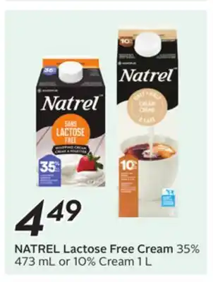 Sobeys NATREL Lactose Free Cream offer