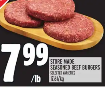 Metro STORE MADE SEASONED BEEF BURGERS offer