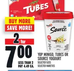 Metro YOP MINIGO, TUBES OR SOURCE YOGOURT offer