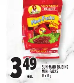 Metro SUN-MAID RAISINS MINI-PACKS offer