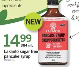 Fortinos Lakanto sugar free pancake syrup 384 mL offer