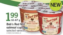 Fortinos Bob's Red Mill oatmeal cups, 61-67 g offer