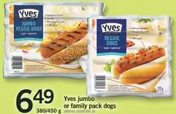Fortinos Yves jumbo or family pack dogs 380/450 g offer