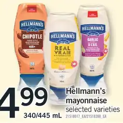 Fortinos Hellmann's mayonnaise, 340/445 mL offer