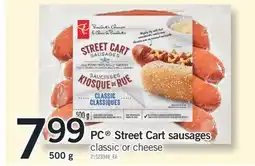 Fortinos PC Street Cart sausages 500 g offer
