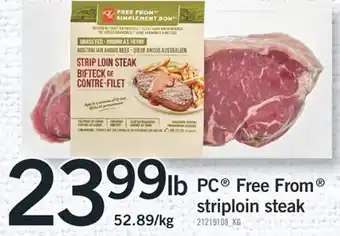 Fortinos PC Free From striploin steak offer