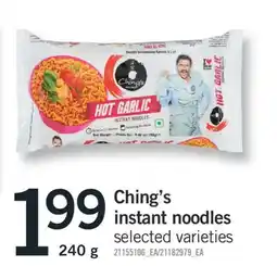 Fortinos Ching's instant noodles offer