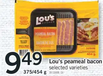 Fortinos Lou's peameal bacon, 375/454 g offer