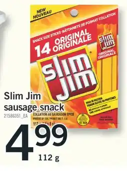 Fortinos SLIM JIM SAUSAGE SNACK, 112 g offer