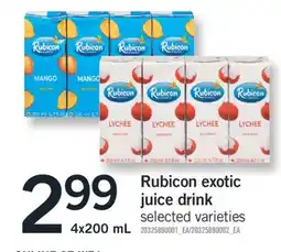 Fortinos Rubicon exotic juice drink 4x200 mL offer