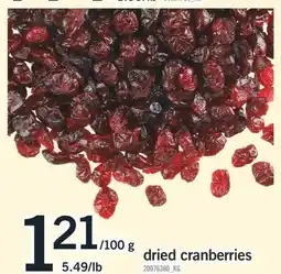 Fortinos dried cranberries offer