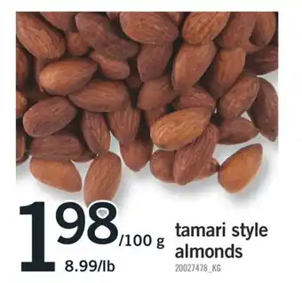 Fortinos tamari style almonds offer