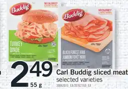 Fortinos Carl Buddig sliced meat, 55 g offer