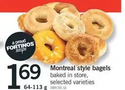 Fortinos Montreal style bagels offer