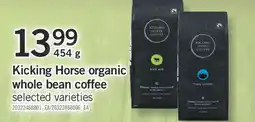 Fortinos Kicking Horse organic whole bean coffee, 454 g offer