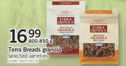 Fortinos Terra Breads granola, 800-850 g offer