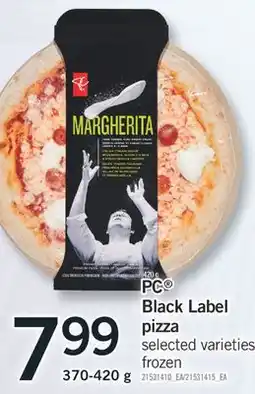 Fortinos PC Black Label pizza offer