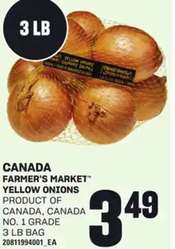 Loblaws FARMER'S MARKET YELLOW ONIONS, 3 LB BAG offer