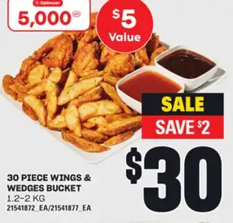 Loblaws 30 PIECE WINGS & WEDGES BUCKET, 1.2-2 KG offer