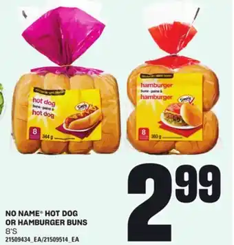 Loblaws NO NAME HOT DOG OR HAMBURGER BUNS, 8'S offer