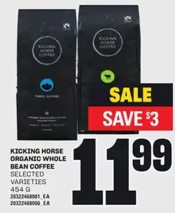 Loblaws KICKING HORSE ORGANIC WHOLE BEAN COFFEE, 454 G offer