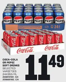 Loblaws COCA-COLA OR PEPSI SOFT DRINKS, 24X355 ML offer