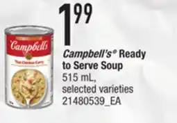 Loblaws CAMPBELL'S READY TO SERVE SOUP, 515 ML offer