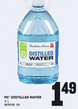 Loblaws PC DISTILLED WATER, 4 L offer